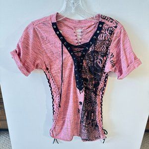 Rock & Roll Pink, Holed Cowboy T-Shirt